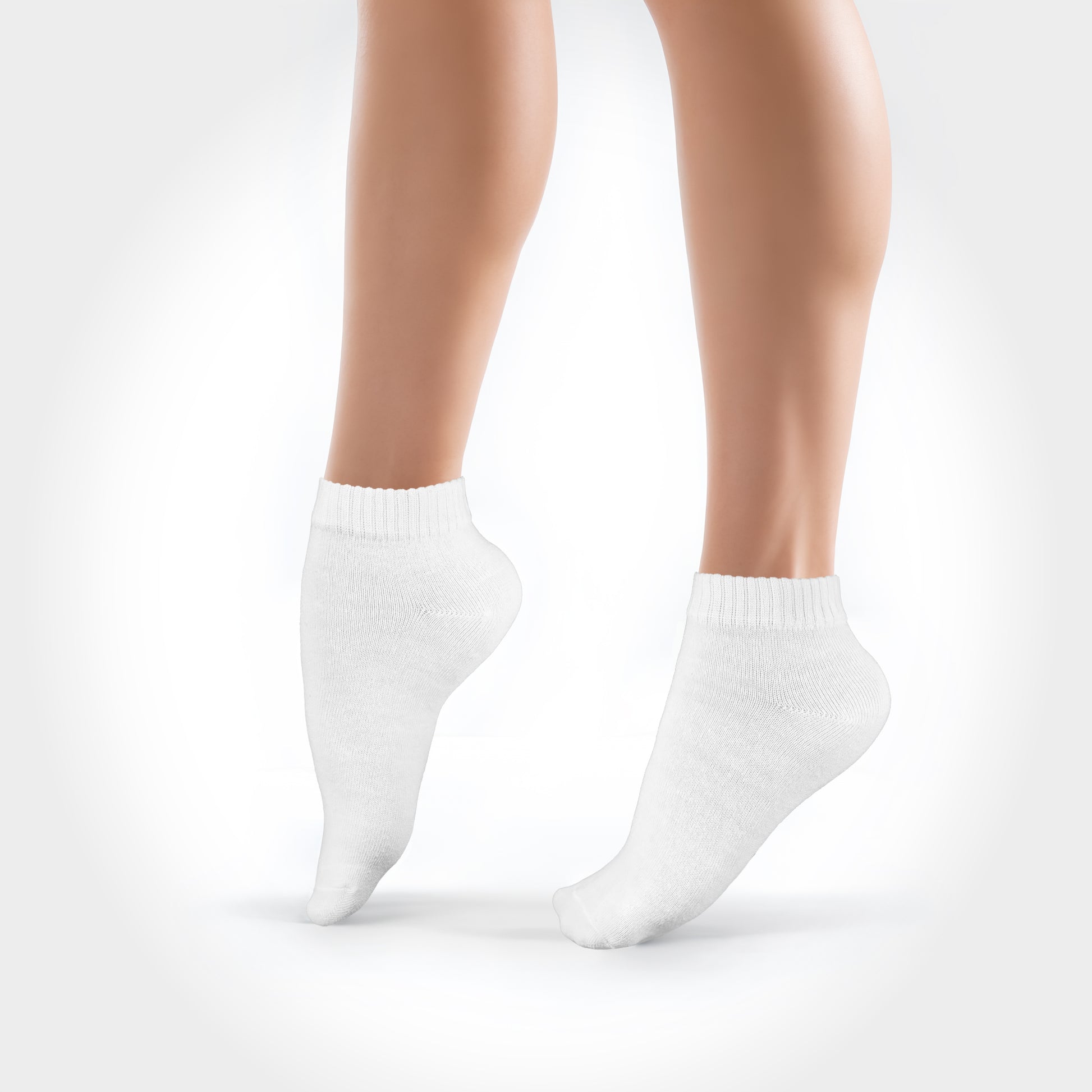 Quartersocken, weiß, solid