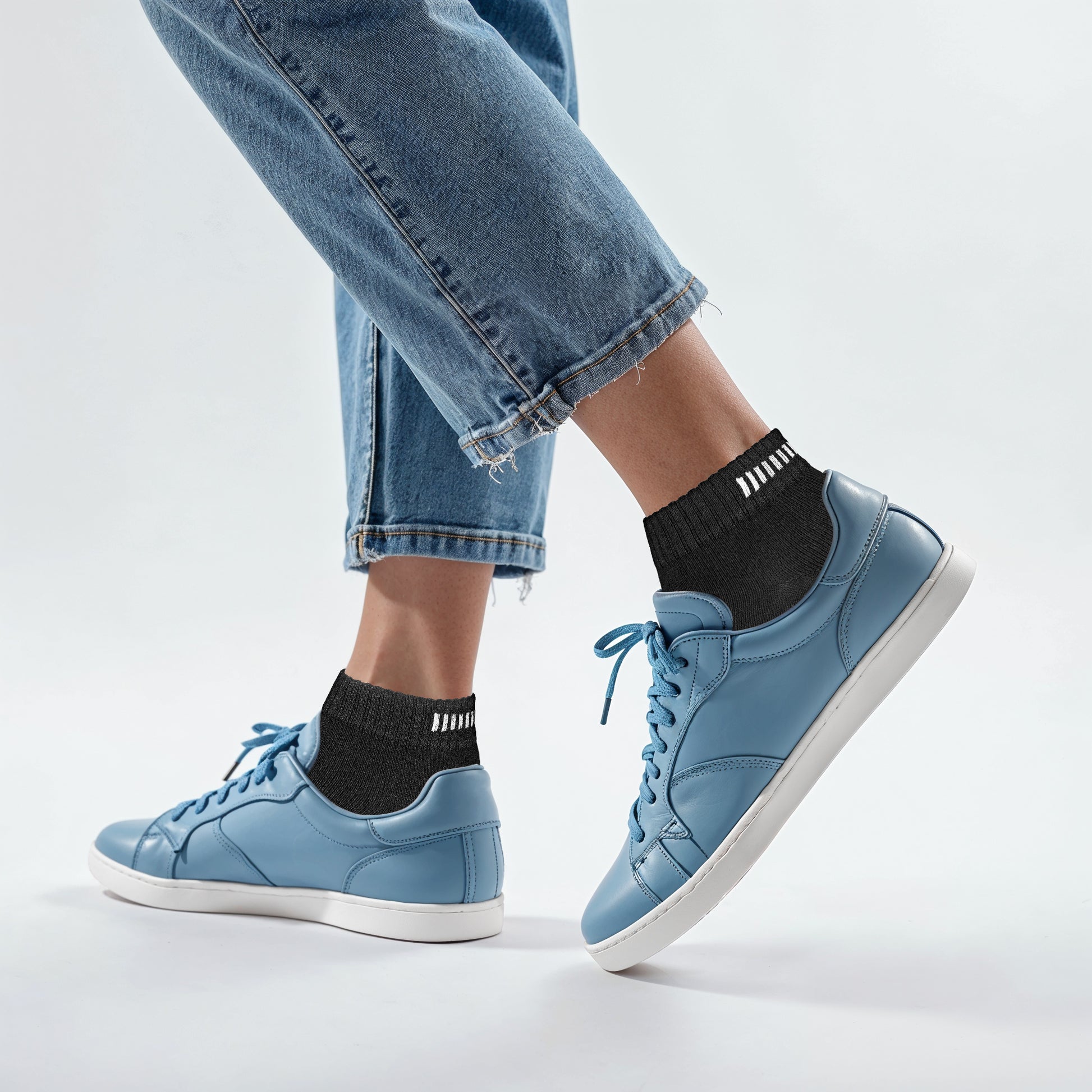 Quartersocken, schwarz, Branding