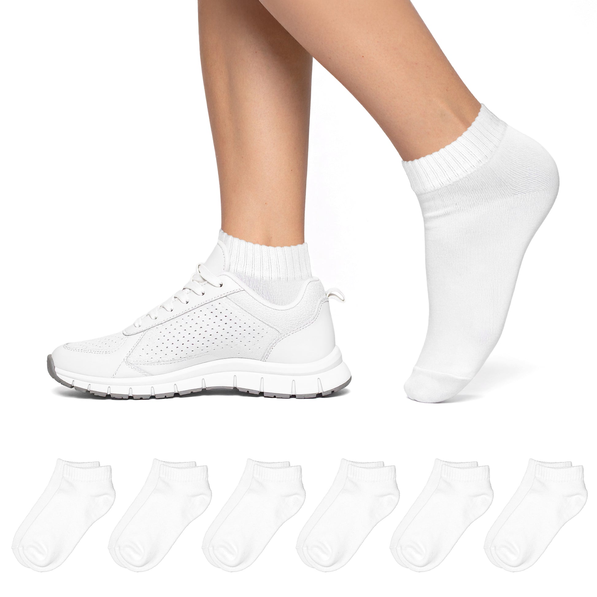 Weiße Quartersocken ohne Logo – klassisch & schlicht